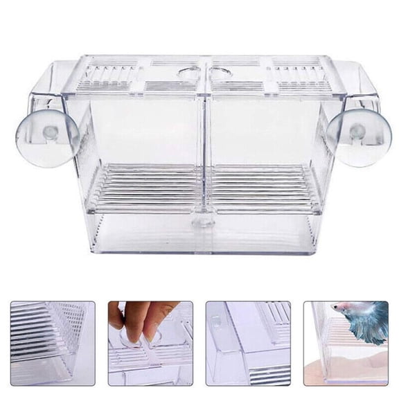 12.5x7x7cm Acrylic Aquarium Fish Tank Breeding Box, Hatchery Box for Guppy Fish Isolation