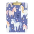 thumbnail image 1 of 12.5x9 Inch Acrylic Clipboard with Metal Clip – Single-Sided Print & Retractable Hook，Cute Unicorns, 1 of 8