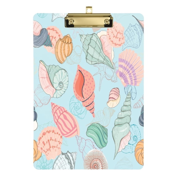 12.5x9 Inch Acrylic Clipboard with Metal Clip – Single-Sided Print & Retractable Hook，Shell