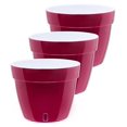 12.6" ASTI Self Watering Planter (Set of 3) in REDPearl/White Modern