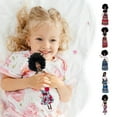 thumbnail image 1 of 12.6" Black Doll Set with Movable Joints, Posable Black Dolls with Traditional Style Outfit, Curly Hair Vinyl Dolls for Birthday Party Christmas Gifts, Home Doll Display, 1 of 7