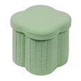 thumbnail image 1 of 12.6" Flower Shaped Storage Ottoman Cube, Faux Teddy Fur Foot Stool with Storage, Pink, Boucle Seat for Living Room, 1 of 7