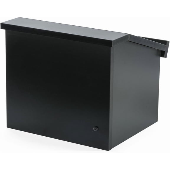 12.6"H Tabletop Portable Podium, Folding, Angled Surface with Lip, Hollow Storage Area (Black)