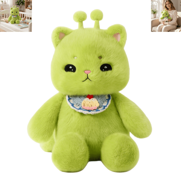 12.6 Inch Cute Alien Cat Plush Toy, Soft Stuffed Alien Cat Plushie, Creative Funny Plush Animal Gift for Christmas, Birthday Holiday