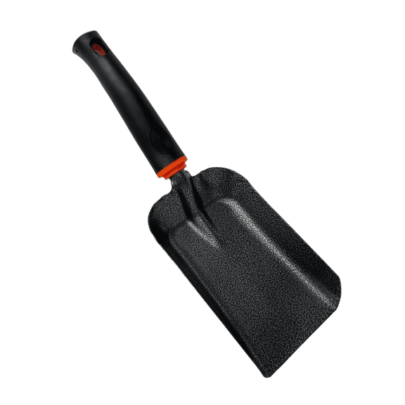 12.6-Inch Manganese Steel Ash Shovel for Fireplace and Fire Pit, Heavy-Duty Charcoal Scoop for Wood Stove, Black Metal Coal Shovel for Indoor and Outdoor Use