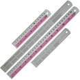 thumbnail image 1 of 12+6 Inch Metal Ruler Set-Straight Edge Ruler Has Both Imperial and Metric Measurements, Perfect for DIY Projects, Red, 1 of 5
