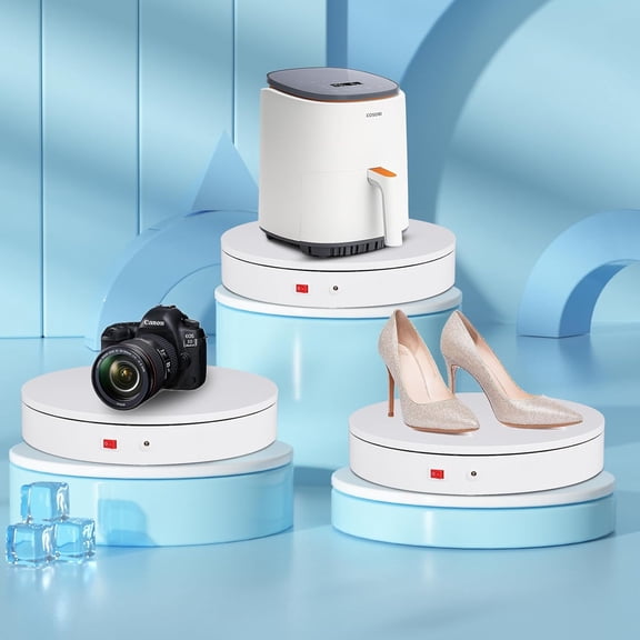 12.6 Inch Motorized Rotating Turntable with Remote, 350lbs Capacity Heavy Duty Electric Display Stand for Photography and Product Showcase