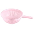 thumbnail image 1 of 12.6 Inch Plastic Colander with Long Handle Round Kitchen Strainer Basket Hollow Drain Basket for Washing Vegetables Rice Washing Sieve for Kitchen Prep, Round Perforated Drainage Basket,Pink, 1 of 4