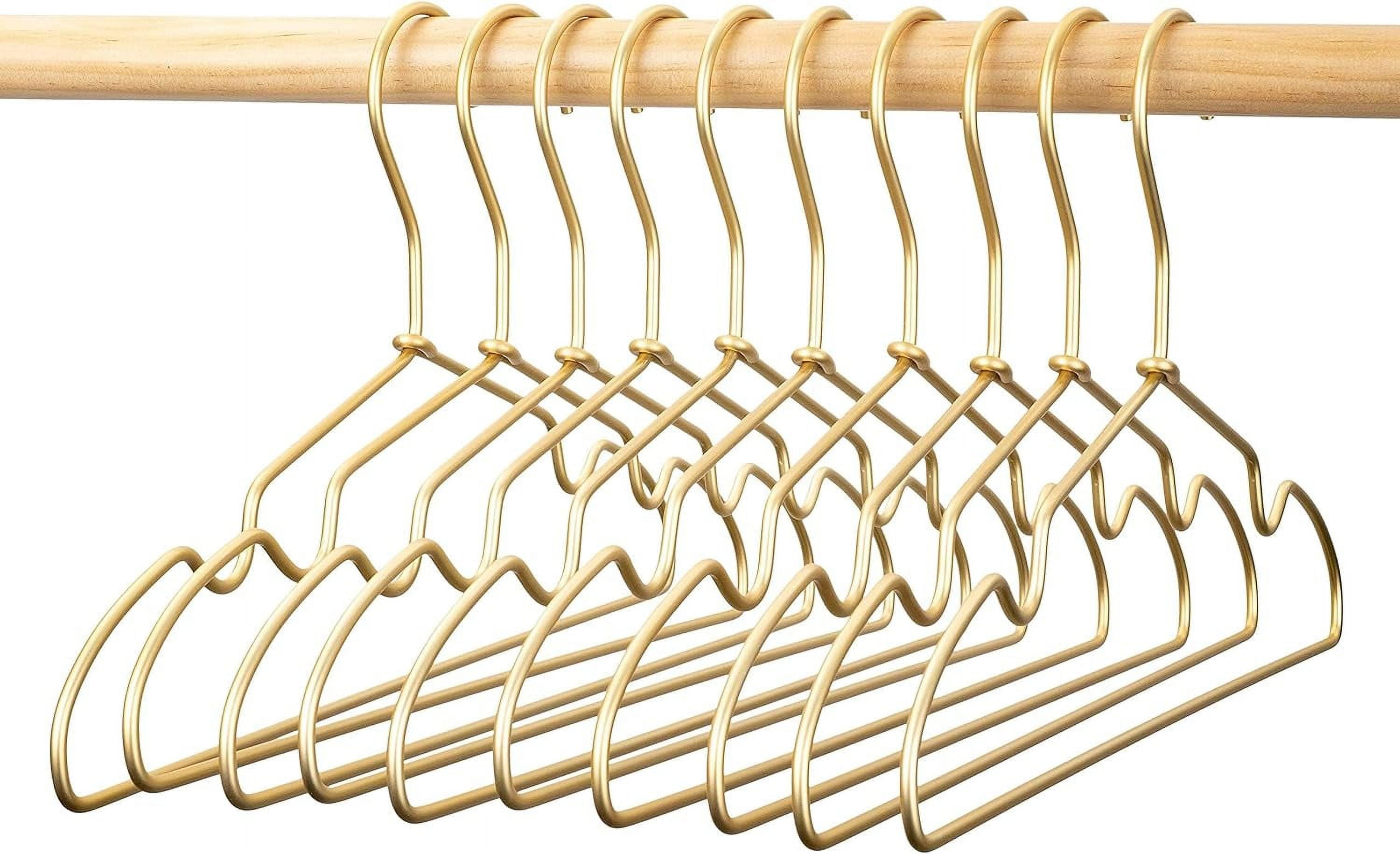 12.6" Matte Gold Metal Kids Baby Hangers, 30Pack, Non Slip, Suit for Coated Wire Children Clothes Hangers Closet Storage, Retail Display Space Saving for Toddler Coats Infant Hangers