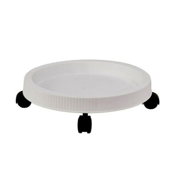 12.6" Plant Caddy Rolling Stand with Wheels, Movable Flower Planter Potted Round Pallet, Indoor Outdoor Planter Saucer Tray Dolly