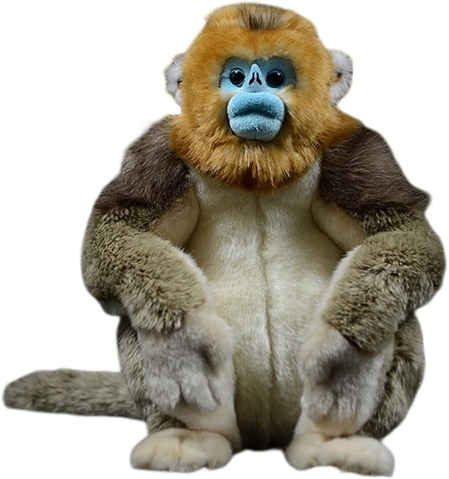 12.6'' Realistic Large Sitting Golden Monkey Plush Stuffed Animal Toy ...