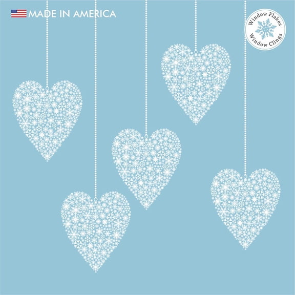 12"  6" Snowflake Valentine Hearts