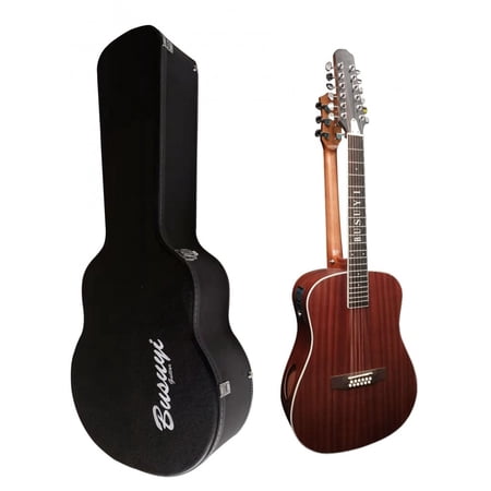 12/6 Strings Acoustic Double Neck, Double Sided Busuyi Guitar 2021 NPT With Hard Case