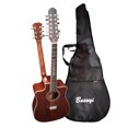 thumbnail image 1 of 12/6 Strings Acoustic Double Neck, Double Sided Busuyi Guitar, Travel Acoustic Guitar with Classical Metal Heel 41inch Cutaway Guitar, 39inch Acoustic Guitar, Double Sided Neck Guitar, 2020 NPT +Bag, 1 of 9