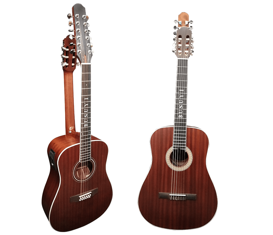 12/6 Strings Acoustic Double Neck, Double Sided Busuyi Guitar, Travel