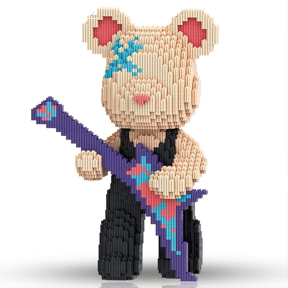 SehrKlug 12.6" Teddy Blocks Bear Building Bricks Set for Adults - Collector-Edition DIY Craft Kit - Trend Home Decor - Stress Relief & Birthday Gifts