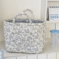 thumbnail image 1 of 12.6'' Women's Large Capacity Quilted Car Storage Basket Tote Bag, Foldable Washable Multifunctional Diaper Organizer for Moms Daily Use, 1 of 2