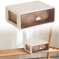 thumbnail image 1 of 12.6"x8.7"x5.9" Stackable Drawer Underwear Storage Box, Closet Organizer for Bras Socks Lingerie, Semi-Transparent Window with Cloud Handle, PP Drawer for Small Clothes, 1 Layer, By Preplabs, 1 of 5