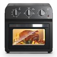 thumbnail image 1 of 12.60×12.60×11.81 Inch 13QT Stainless Steel Air Fryer Toaster Oven Combo, 360° Hot Air Circulation & Timing Temp Control, 7-in-1 Multifunctional Countertop Oven for Home Kitchen Black, 1 of 6