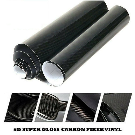 12*60" 5D Car Carbon Fiber Vinyl GLOSS Logo Letter Sticker Decals Body Refit US
