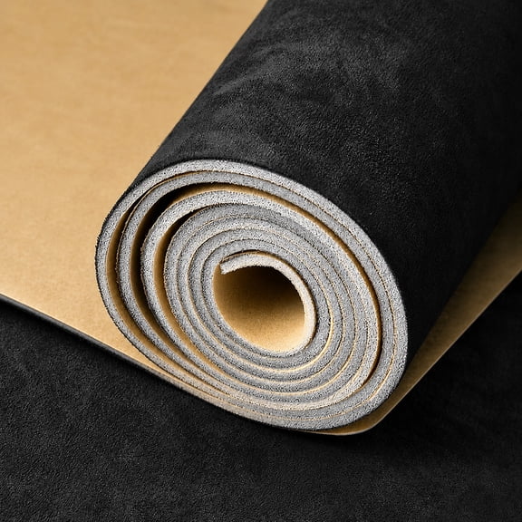 12"×60" Black Self-adhesive Suede Headliner Fabric with Foam Backing for Automotive Interiors, Furniture Repair