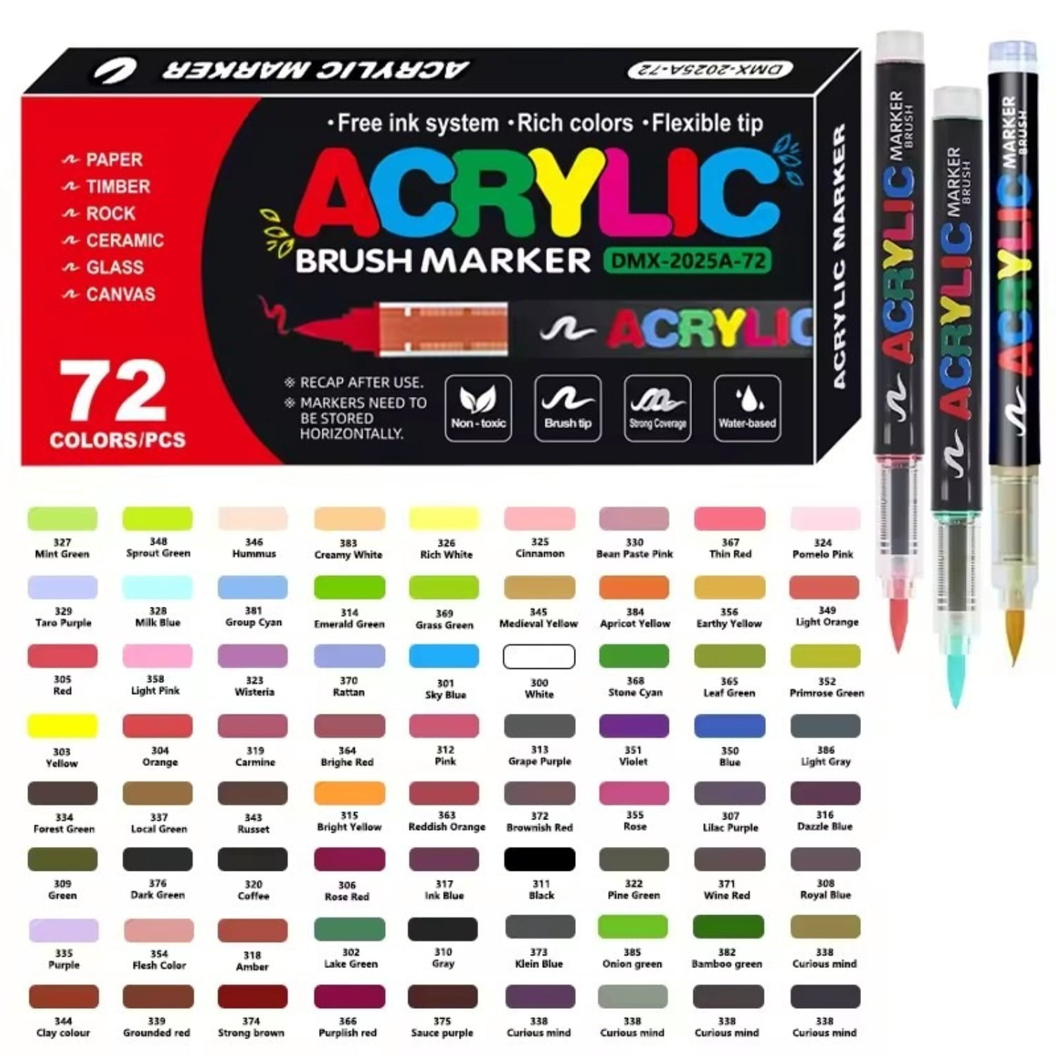 12-60 Colors Direct Liquid Acrylic Paint Marker Sets Professional Drawing Soft Brush Tip Pens Art Supplies Back To Art studio