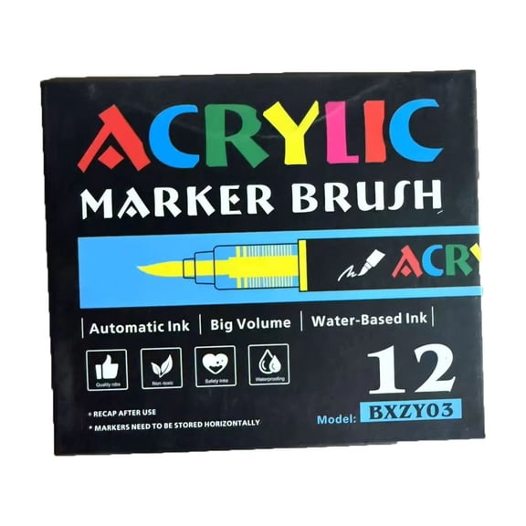 12-60 Colors Direct Liquid Acrylic Paint Marker Sets Professional Drawing Soft Brush Tip Pens Art Supplies Back To Art studio