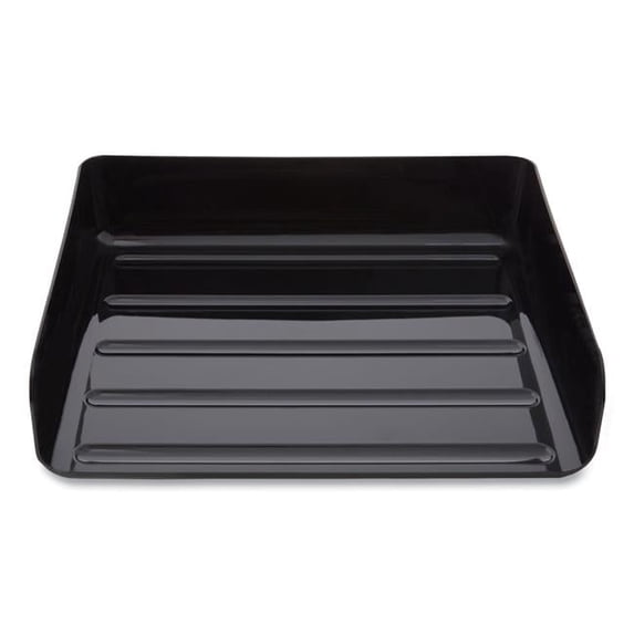 12.63 x 9.72 x 3.01 in. Side-Load Stackable Plastic Document Letter Tray, Black - Pack of 2