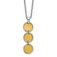 thumbnail image 1 of 12.65mm 925 Sterling Silver Rhodium Gold Plated Polished Brushed Circles With 2 Inch Extension Necklace 18 Inch Pendant, 1 of 2