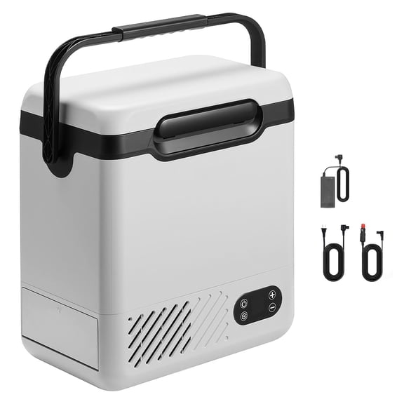 12.68 QT 12L 12 Volt Mini Car Fridge Freezer, Compressor Cooler with Handle, AC/DC Power for Truck RV SUV Boat Travel