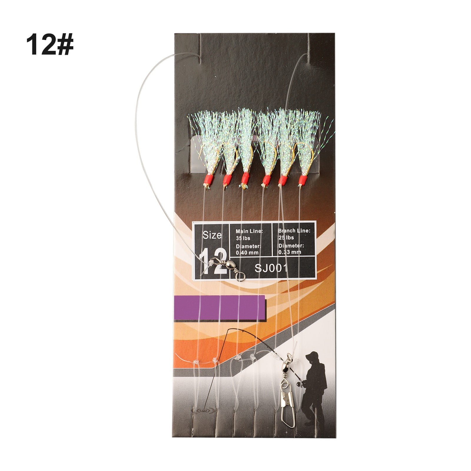 12 6Pcs/Pack Sabikis Soft Fishing Lure Rigs Bait Jig Lure Feather Lure