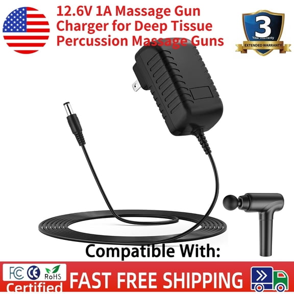 12.6V 1A Massage Gun Charger for Deep Tissue Percussion Massage Guns