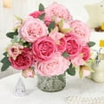 thumbnail image 1 of Artificial Peony Bouquet,12.6" Pink Faux Peony Silk Flowers Realistic Fake Flower Arrangement for Wedding Centerpieces,Home Table Decor,Bridal Shower,Party,office & Outdoor Garden, 1 of 7