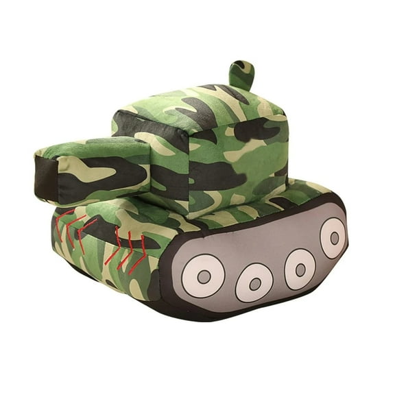 12.6in Tank Simulation Plush, Heavy Machinery Aesthetic Model for Desktop and Studio, Soft Armored Vehicle Figurine for Modern Interior Spaces