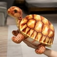 thumbnail image 1 of 12.6in Turtle Plush Toy - Brown Stuffed Animal Doll, Detailed Craftsmanship, Educational Gift for Kids, Bed/Sofa Decor Yellow, 1 of 6