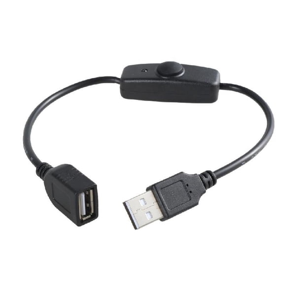 12.6inch Extension Cable Cord with Power Switching Button USB Male to Female