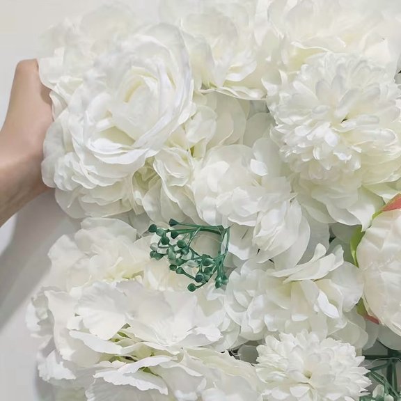 12.6x12.6 Inch Artificial Rose Wall Panel - Fake Silk Rose Flower Backdrop for Wedding, Bridal Shower, Party & Event Decoration