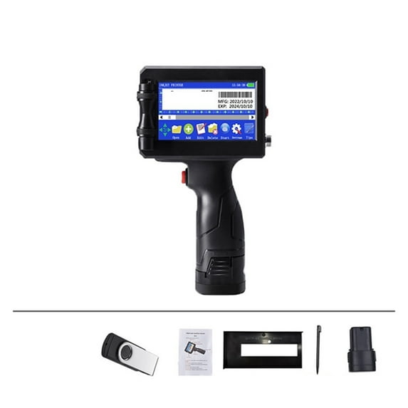 12.7/25.4 Mm Label Printer, Handheld Inkjet Printer, QR Bar Lot Number Logo Pattern Coding Machine Portable