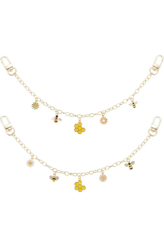 12.7" Decorative Bag Chains 2 Colors Summer Themed Purse Strap Extender Bees Daisy Purse Handbag Charm Golden Purse Handle Chains
