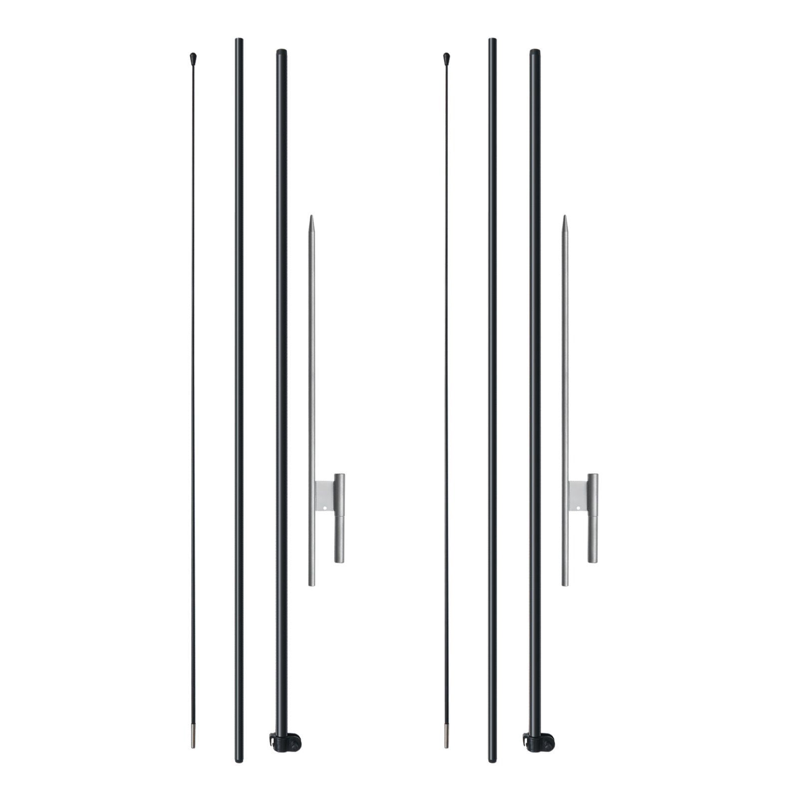 12.7 ft Feather Flag Pole Kit, 2 Pack Swooper Flag Poles with Rustproof Ground Stakes, for Outdoor Brand Promotion