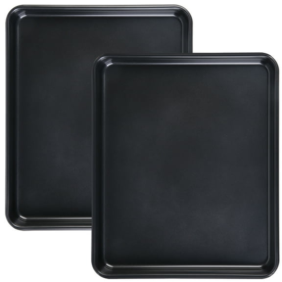 12.7" x 10.6" Nonstick Cookie Sheet, 2-Piece Baking Pan Set, Black