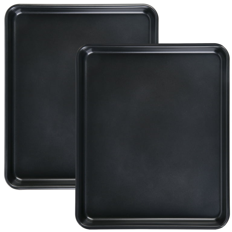 12.7 x 10.6 Nonstick Cookie Sheet, 2-Piece Baking Pan Set, Black