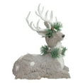 thumbnail image 1 of Northlight Sitting Sisal Reindeer with Wreath Christmas Figure - 12.75" - Gray, 1 of 4