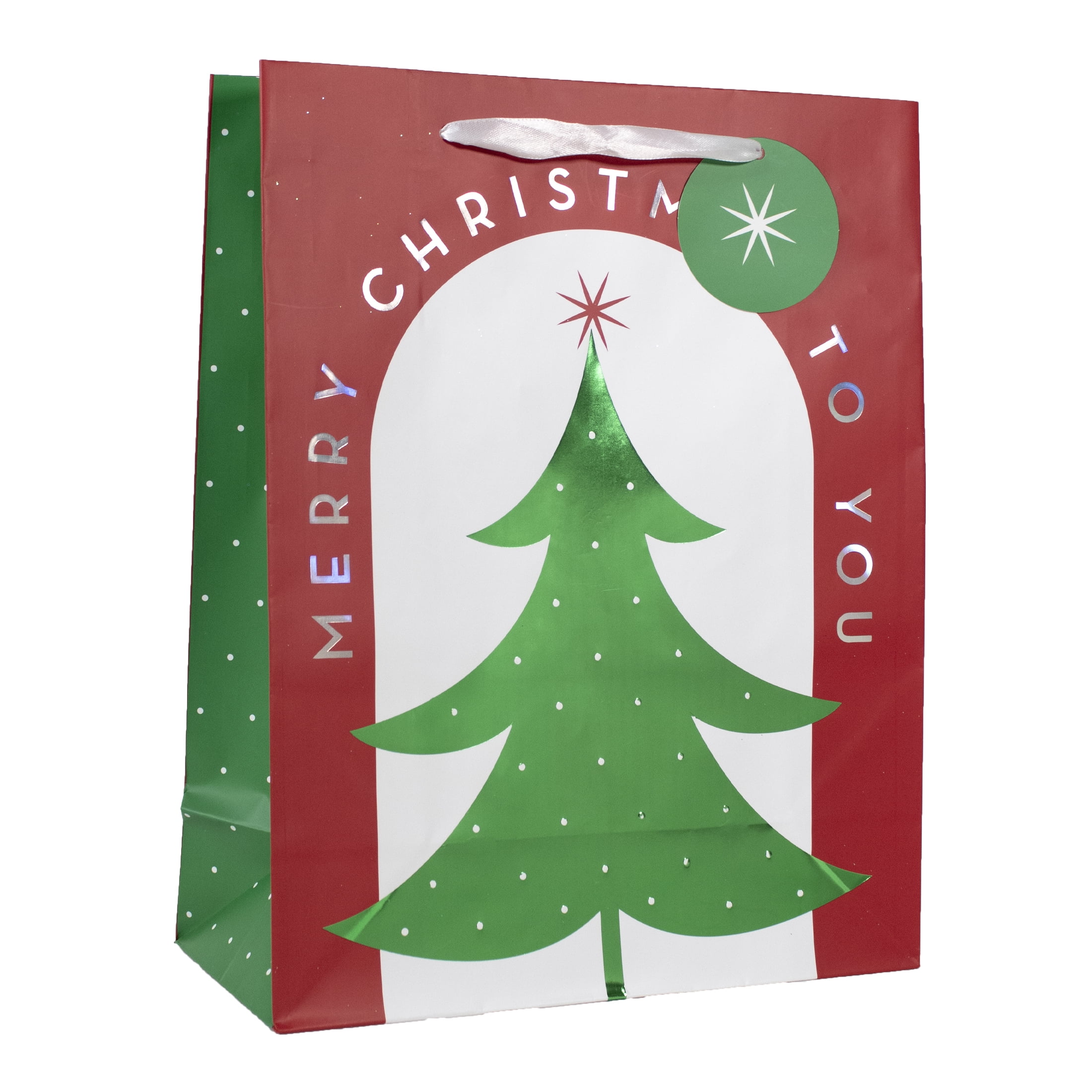 12.75" Large Red Paper Gift Bag, Merry Christmas to You, Christmas