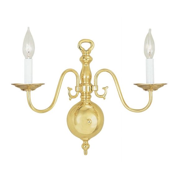 12.75 inch 2 Light Polished Brass Wall Sconce with Steel base material