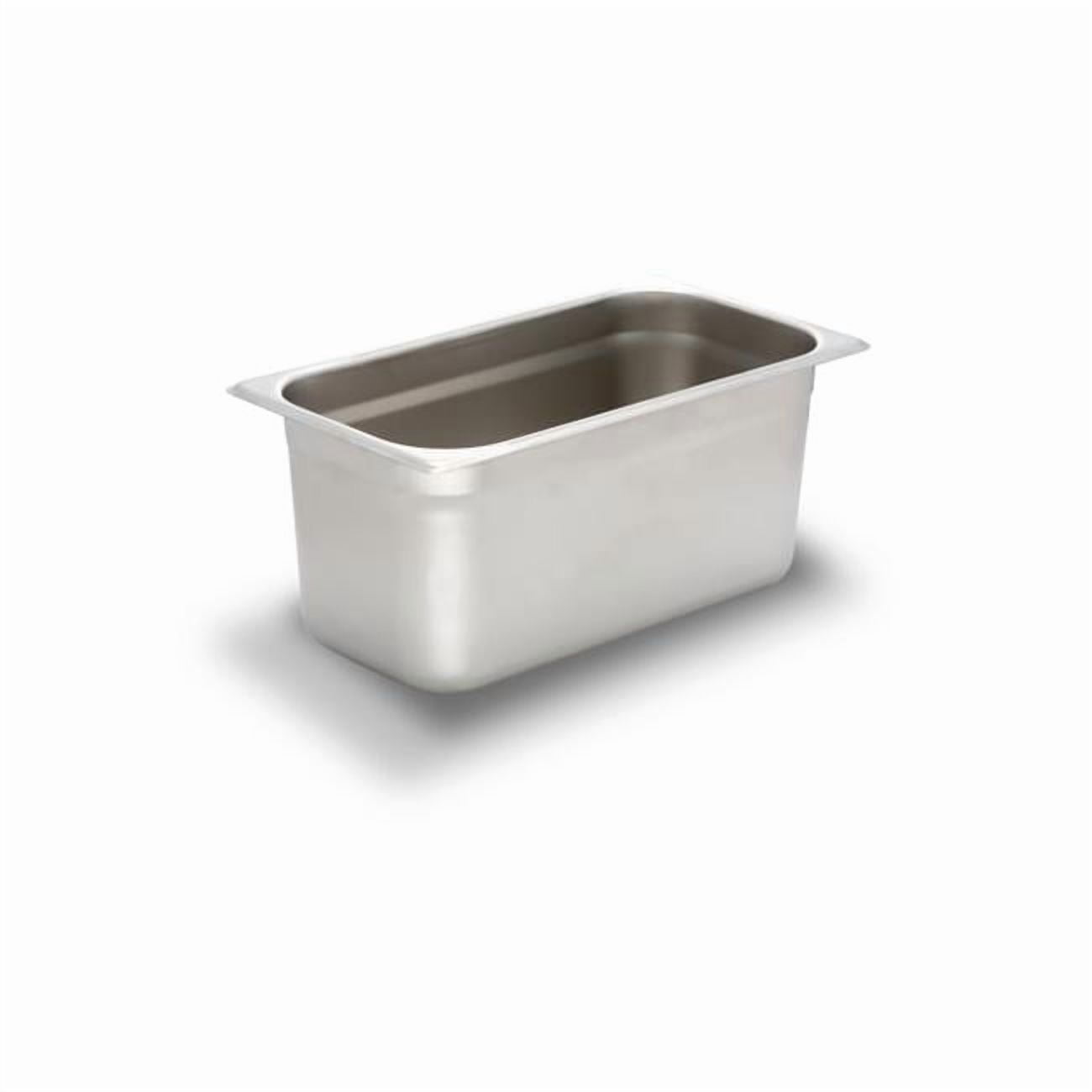 12.75 x 6.87 x 5.75 in. Stainless Steel 0.33 Size Rectangular Food Pan ...