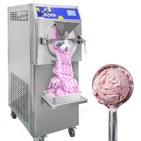 Mvckyi 12.7Gal/H Hard Serve Ice Cream Machine, Commercial Gelato Hard Ice Cream Maker Sorbet Maker with Clear Hinged Door, Batch Freezer, 5in Touch Control, for Restaurants Snack Bar, Cafe, 2200W
