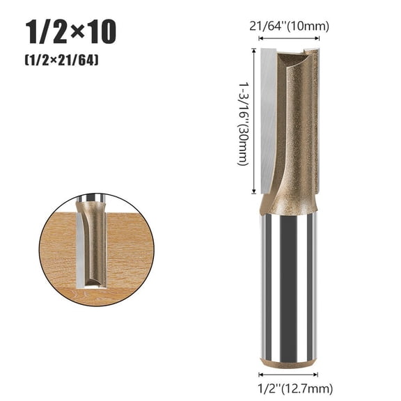12.7Mm H30Mm Straight Bit Two Flutes Router Bit Cnc Milling Cutter 12.7X10X30