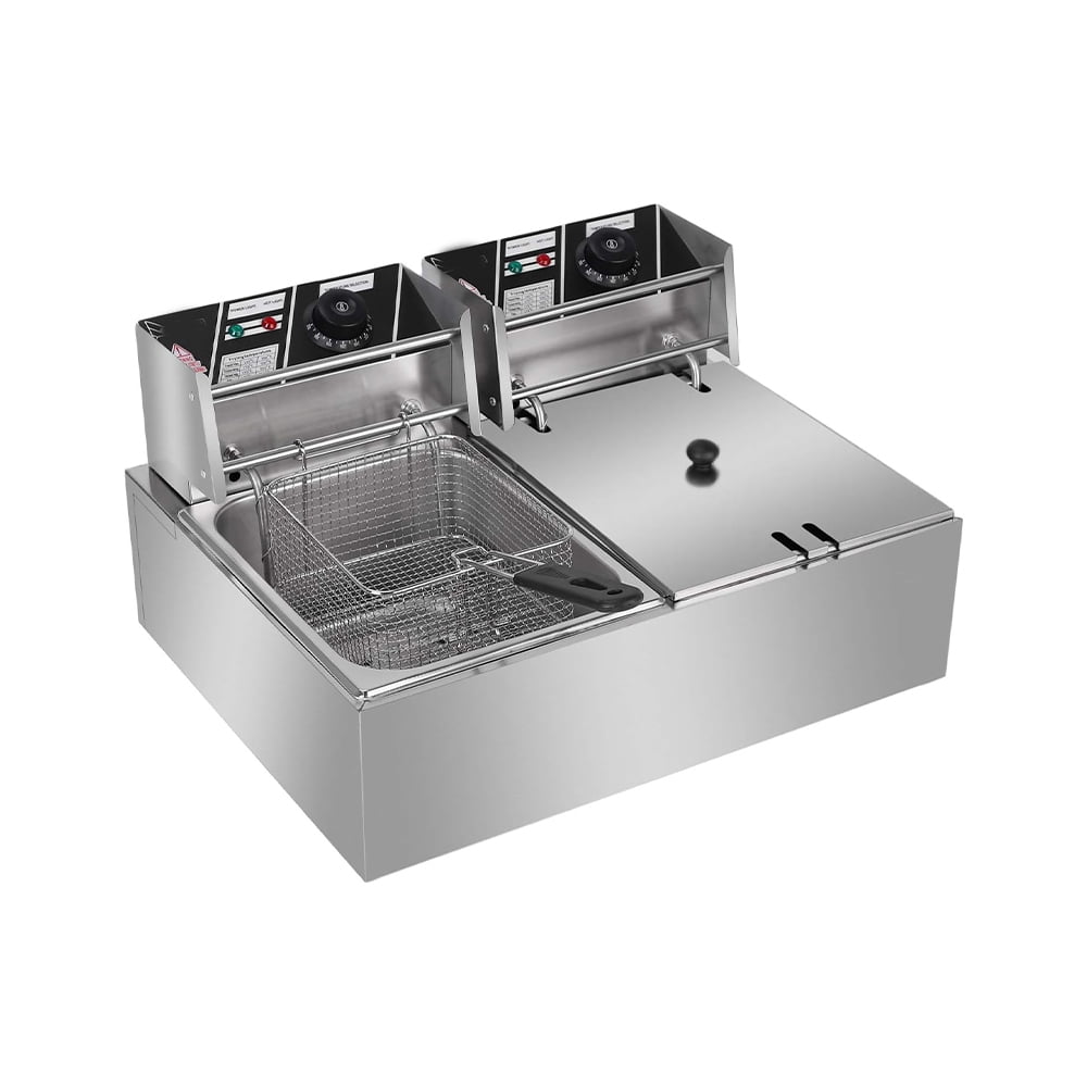 12.7QT Stainless Steel Dual Basket Electric Deep Fryer