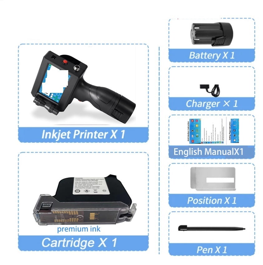 12.7mm Image Picture QR Code Serial Number Portable Mask Online Printer ...
